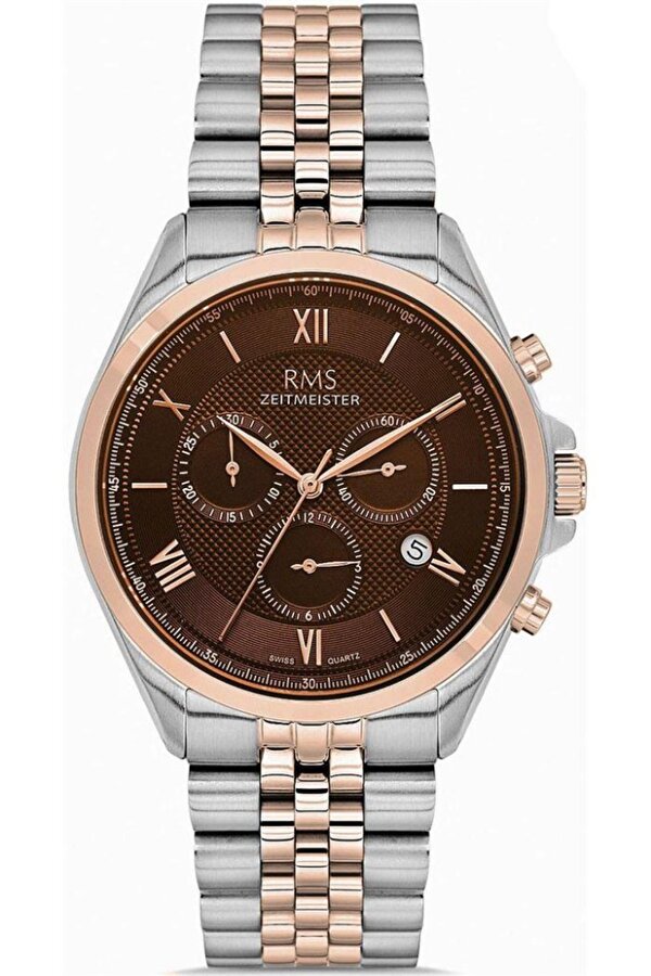 RMS.1.AG1598.09 Tüm Fonksiyonlar Aktif Safir Cam Çelik Kordon Çelik Kasa 5 ATM Suya Dayanıklı Metalik-Rose Renk Erkek Kol Saati