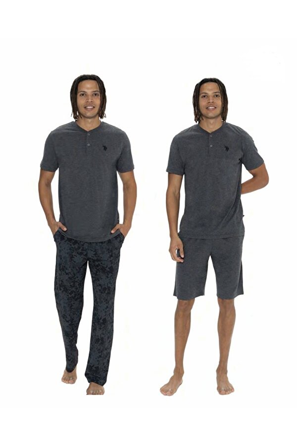 Erkek 3 lü Düğmeli Pijama Takımı