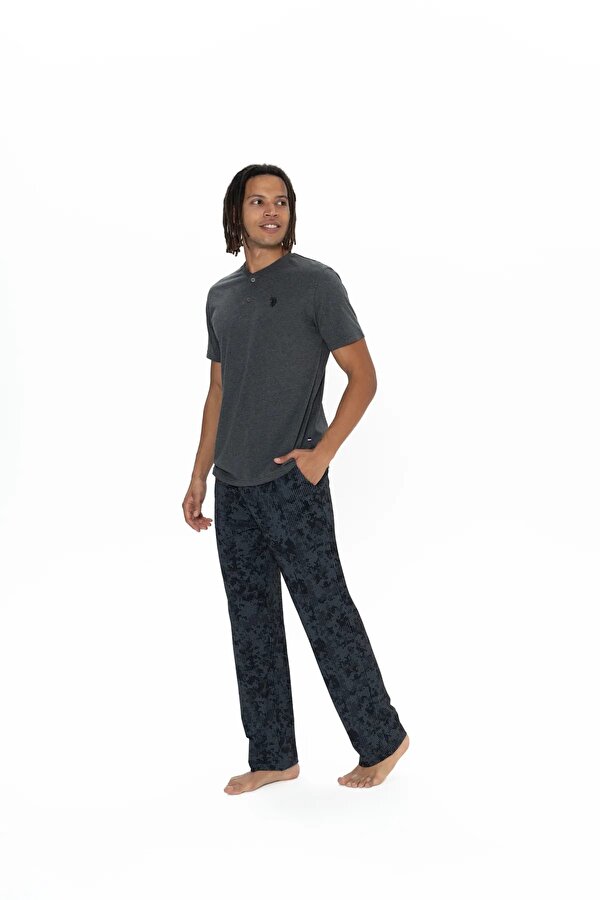 Erkek 3 lü Düğmeli Pijama Takımı