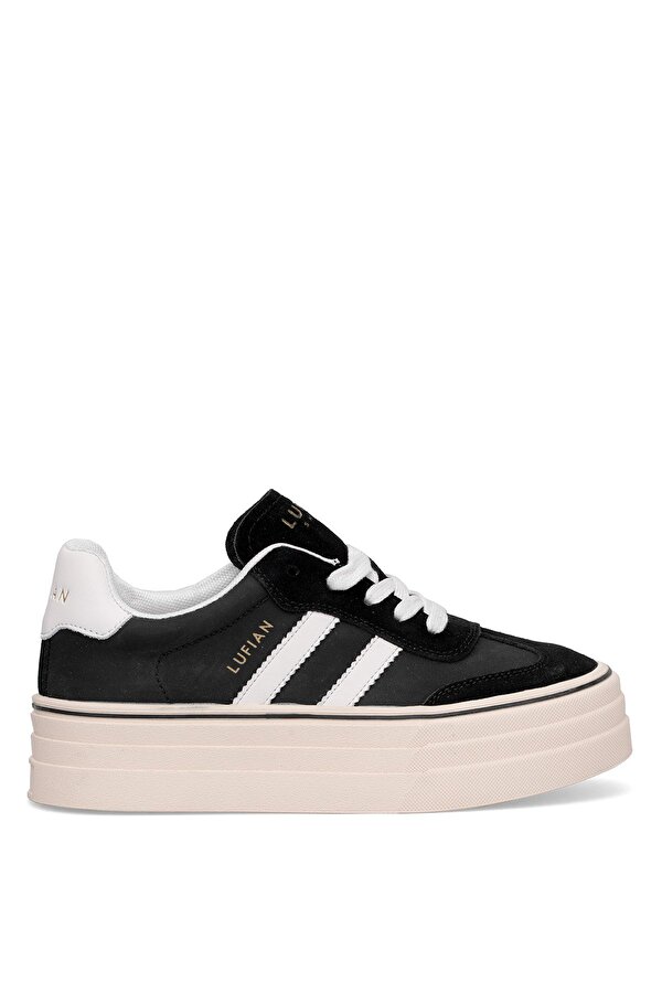 121230025N Angela Kadın Hakiki Deri Klasik Sneaker Siyah