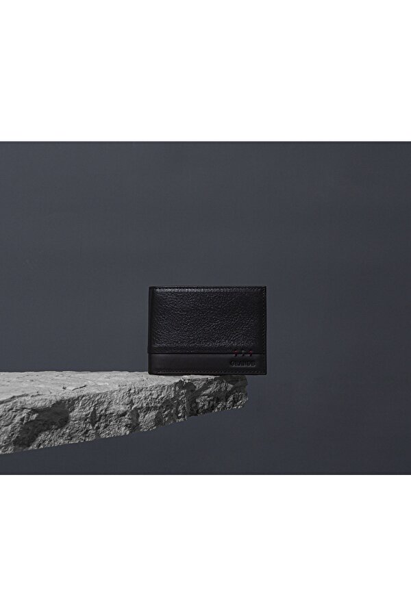 Siyah Hakiki Deri Erkek Cüzdan 1812