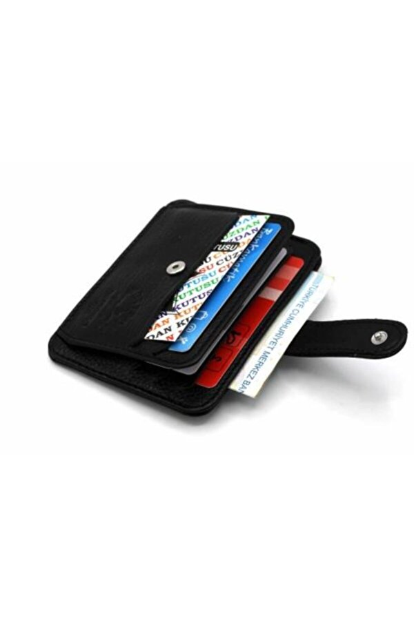 West Polo Hakiki Deri Siyah Unisex Kartlık Try115