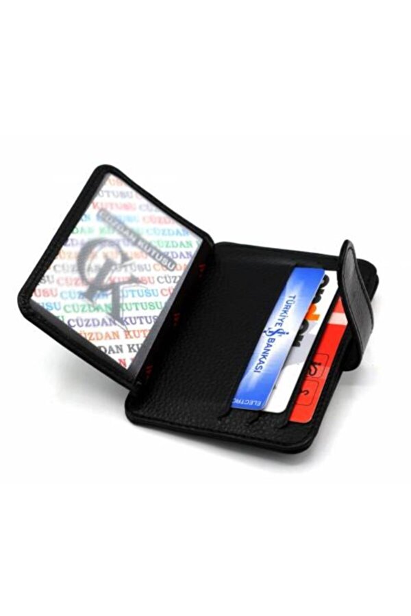 West Polo Hakiki Deri Siyah Unisex Kartlık Try115