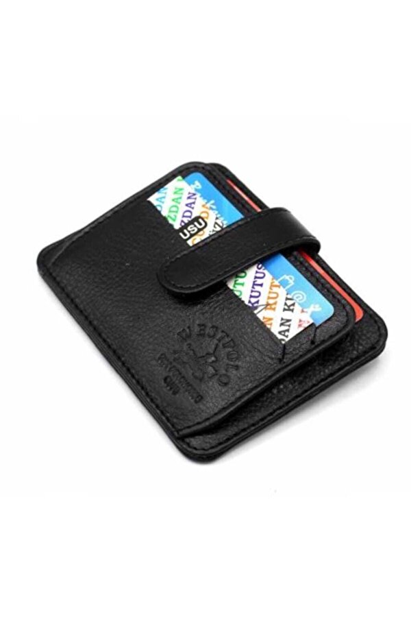 West Polo Hakiki Deri Siyah Unisex Kartlık Try115