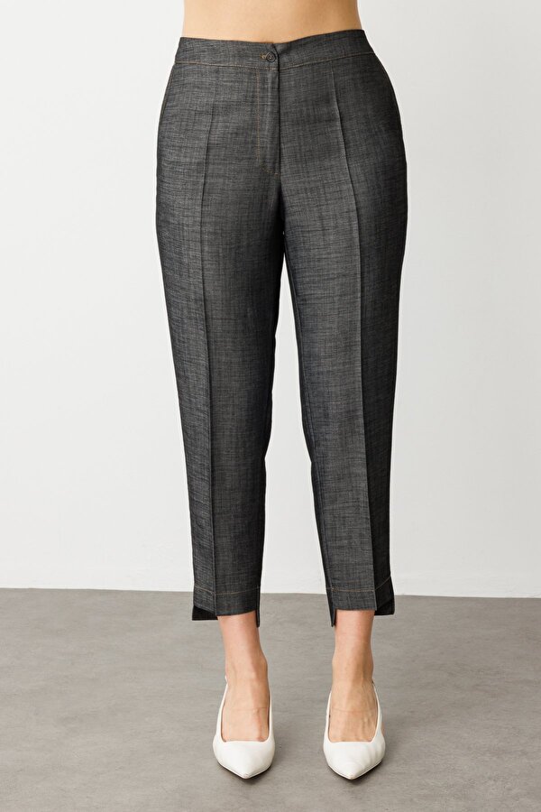 Kadın Büyük Beden Dar Paça Pantolon 7570 Siyah