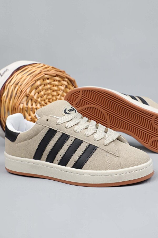 Spor Sneaker Ayakkabı Kum Siyah