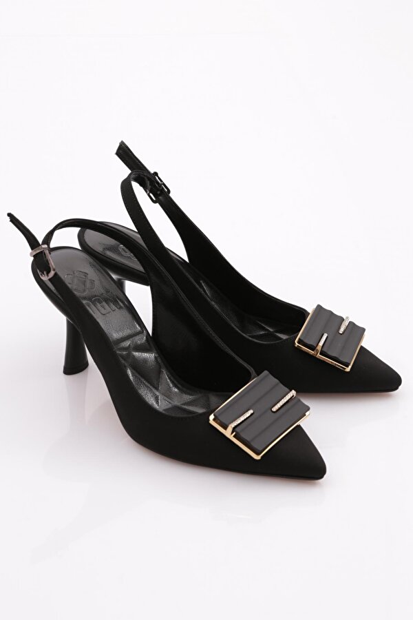 4149 Kadin Kare Tokali Topuklu Ayakkabi