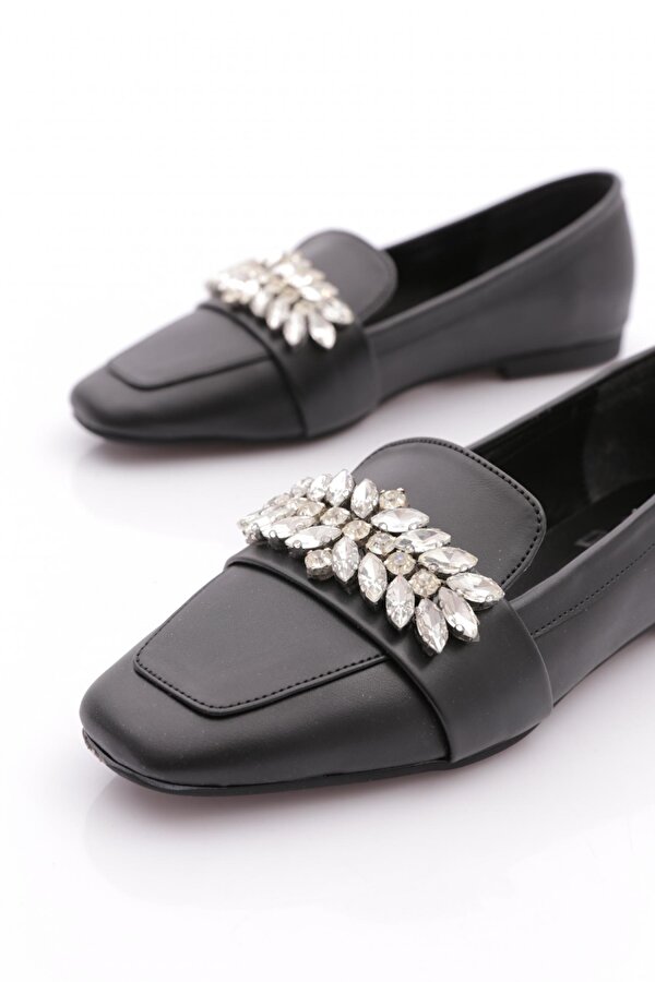 50085-23Y Kadin Kristal Taşli Tokali Loafer