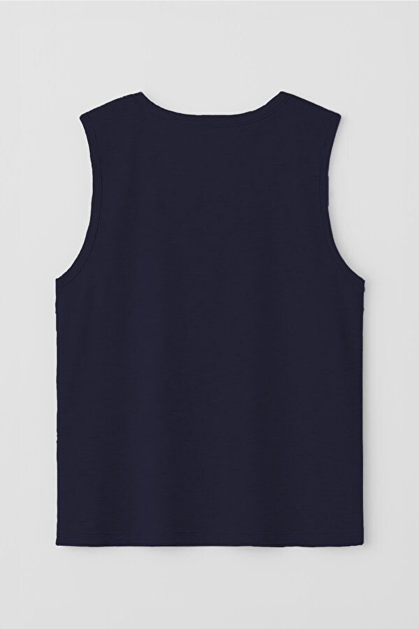 Erkek %100 Pamuk Bisiklet Yaka Çapa Baskılı Kolsuz T-shirt