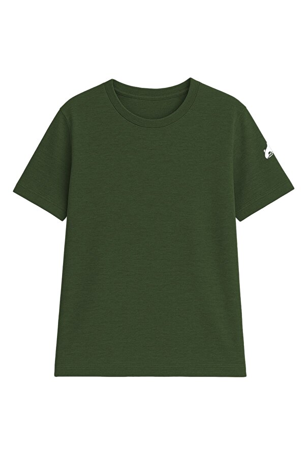 Erkek Bisiklet Yaka Basic Düz Kısa Kollu Gri T-shirt