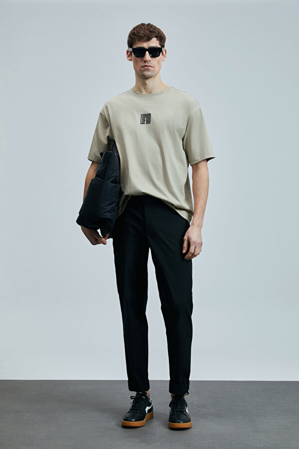 Erkek Helıx Modern Grafik T-Shirt 111020245 Bej