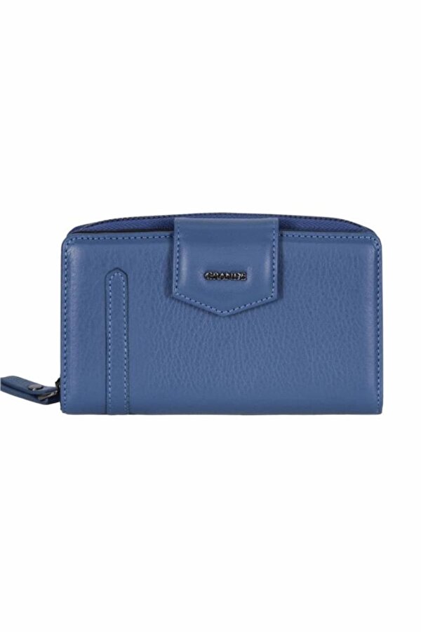 Hakiki Deri Kadın Cüzdan Gök Mavi 2716