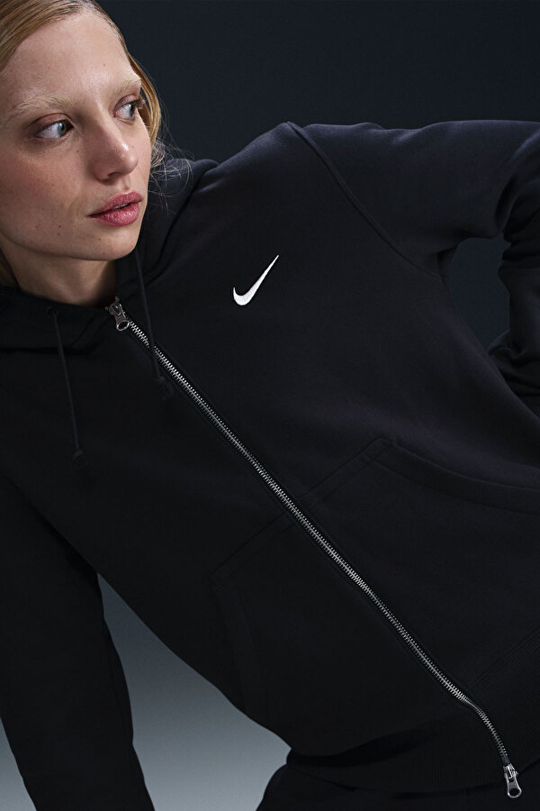Sportswear Phoenix F Siyah Kadın Fermuarlı Sweatshirt