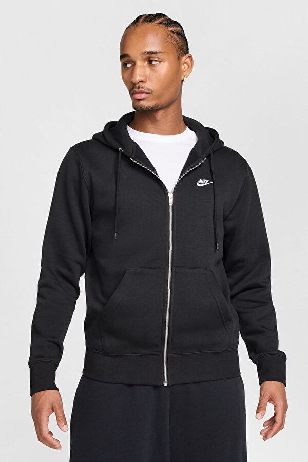 M NK CLUB BB FZ HOODIE Siyah Erkek Fermuarlı Sweatshirt