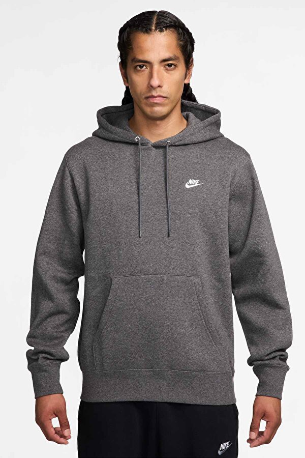 M NK CLUB BB PO HOODIE Gri Erkek Sweatshirt