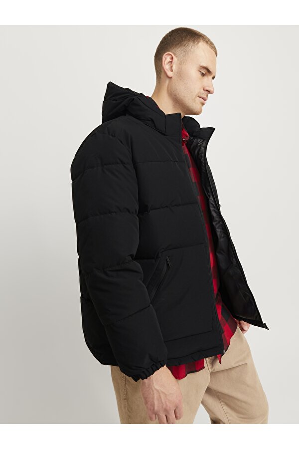 Jack Jones Jjeotto Puffer Jacket Sn Pls Erkek Siyah Büyük Beden Mont 12263996-02