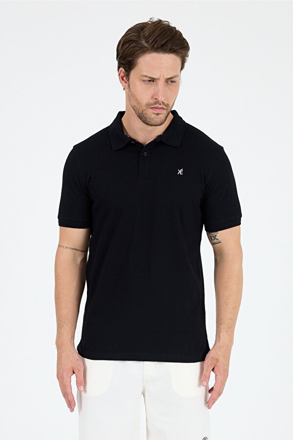 Regular Fit Pamuk Polo Yaka Kısa Kollu Pike Erkek Tişört 0002