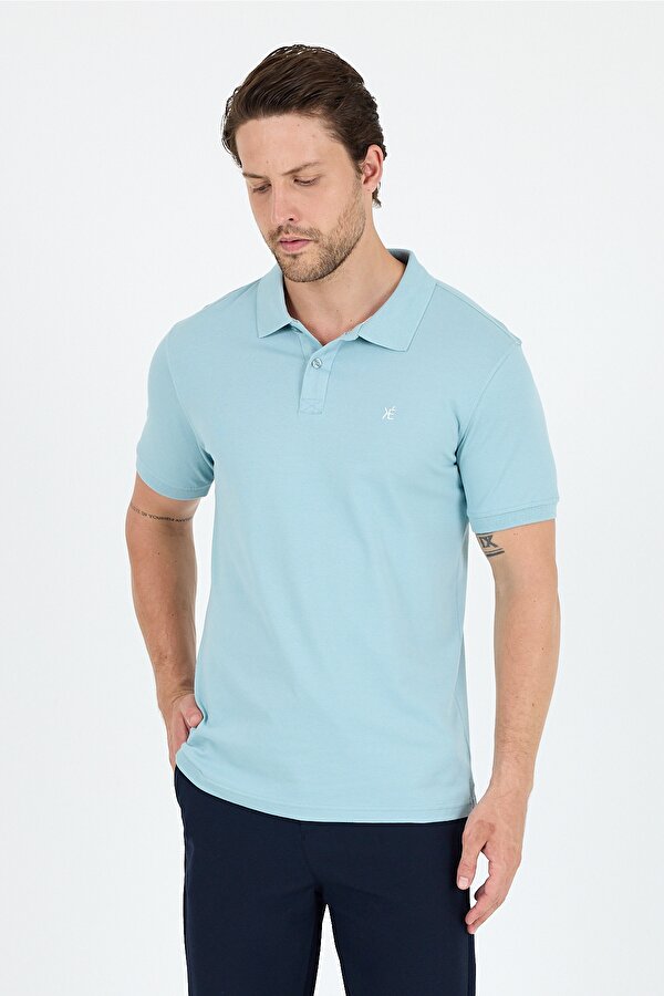 Regular Fit Pamuk Polo Yaka Kısa Kollu Pike Erkek Tişört 0002