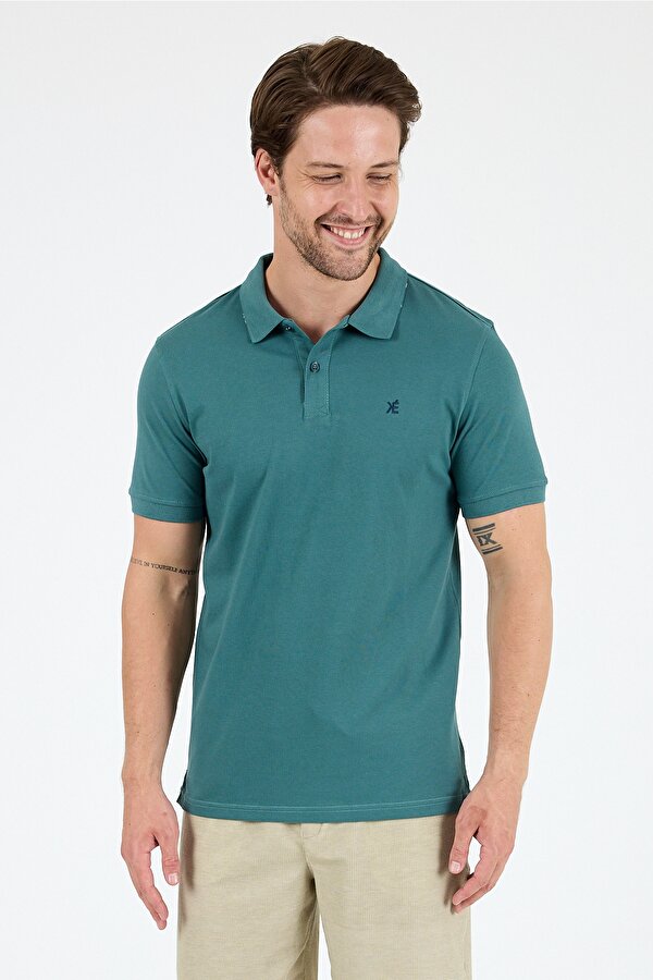 Regular Fit Pamuk Polo Yaka Kısa Kollu Pike Erkek Tişört 0002