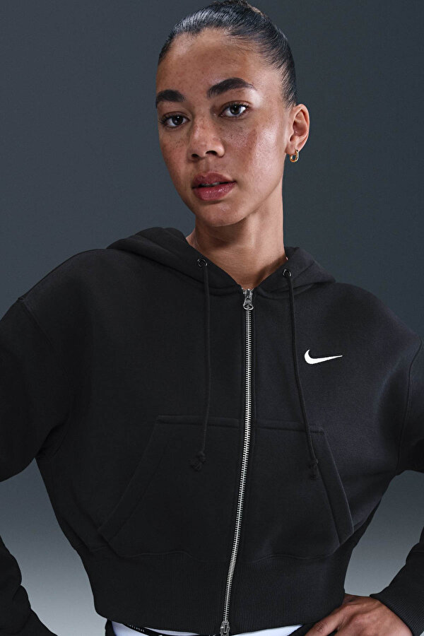 Sportswear Phoenix F Siyah Kadın Fermuarlı Sweatshirt
