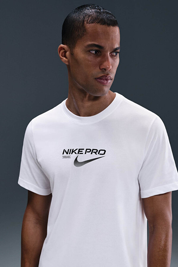 M NK DF TEE  PRO TRAI Beyaz Erkek Kısa Kol T-Shirt