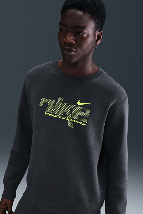 M NK CLUB BB CREW SWSH SP Gri Erkek Sweatshirt