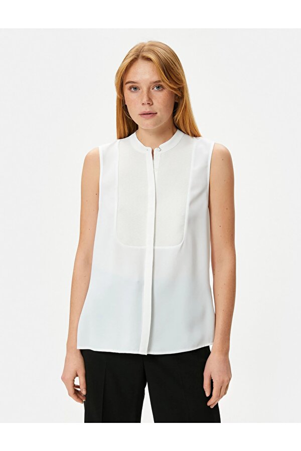 Hakim Yaka Gömlek Kolsuz Roba Detaylı 4SAK60053UW