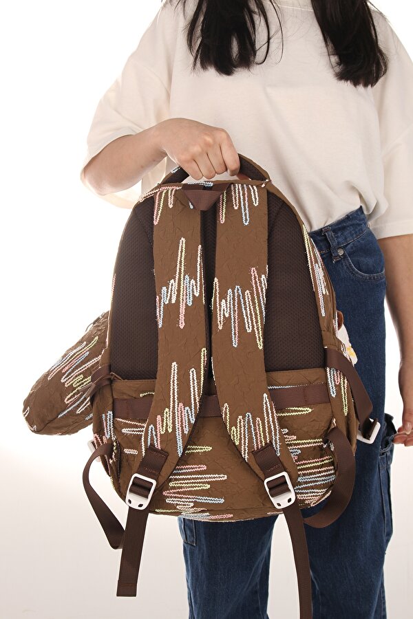 Rlx-1430 3 lü Set Çocuk Ortaokul-İlkokul çantası Kalemlikli Beslenme Çantalı Sırt Çantası KAHVERENGİ