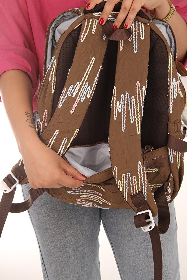 Rlx-1430 3 lü Set Çocuk Ortaokul-İlkokul çantası Kalemlikli Beslenme Çantalı Sırt Çantası KAHVERENGİ