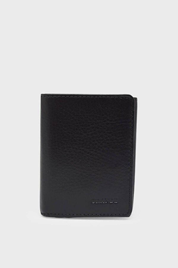 1414 Cüzdan Siyah Hakiki Deri Erkek Kartlık