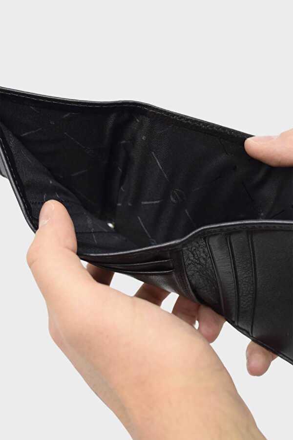 1414 Cüzdan Siyah Hakiki Deri Erkek Kartlık