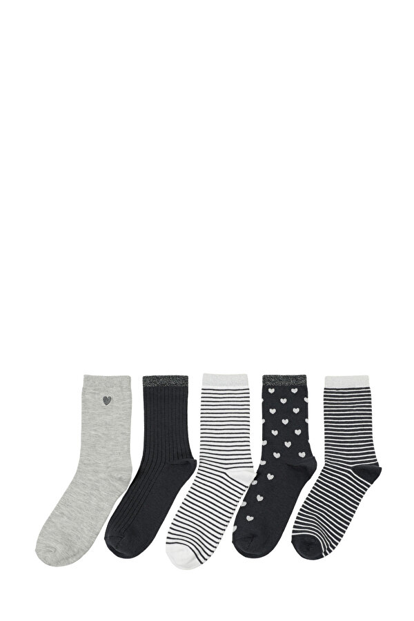 LOVE 5 LI SKT-W 5PR GRI MULTI Kadın Soket Çorap
