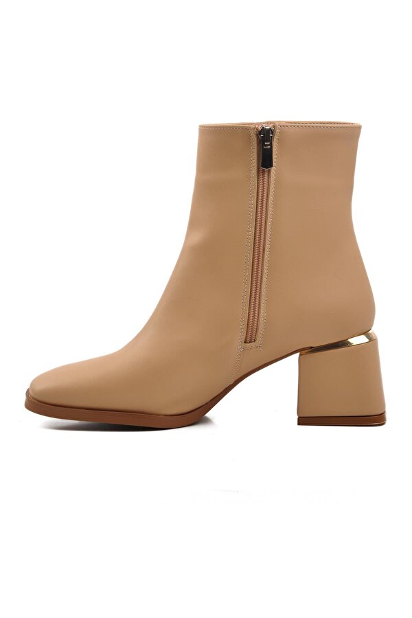 PC-54000 Bej İçi Kürklü Kadın Topuklu Bot
