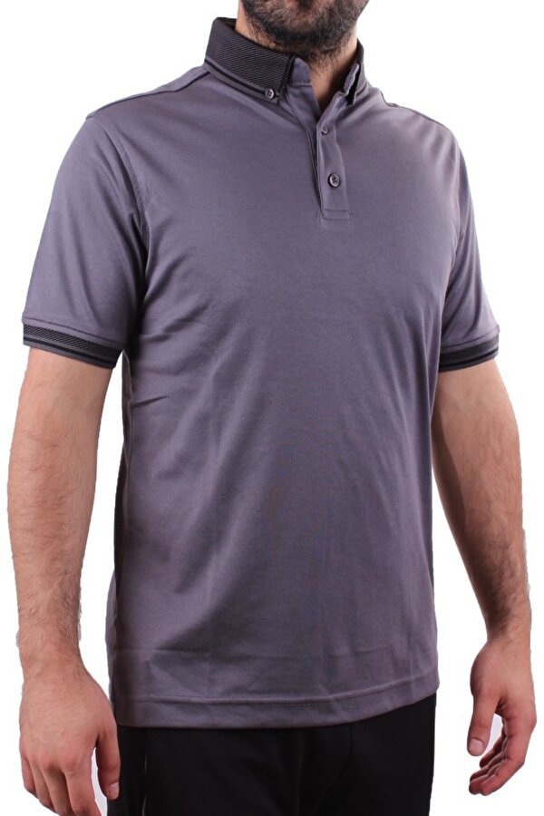 Twister 2305 Antrasit Günlük Kısa Kol Normal Kesim Pamuklu Polo Yaka Erkek Tişört