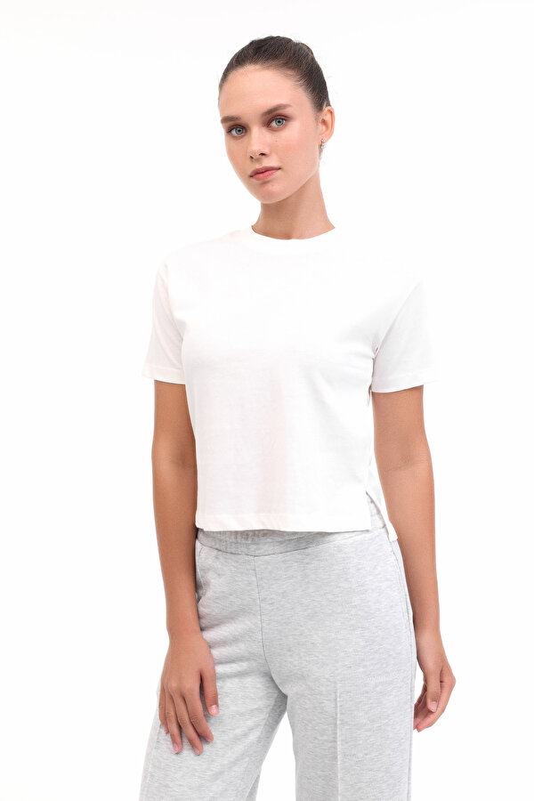 WB 11ASYA-T 5PR Ekru Kadın Kısa Kol T-Shirt