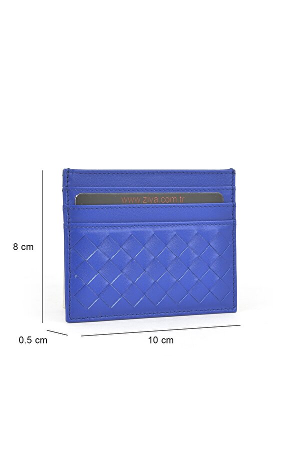 Unisex Hakiki Deri Kartlık 1539852Z05 Saks Mavi