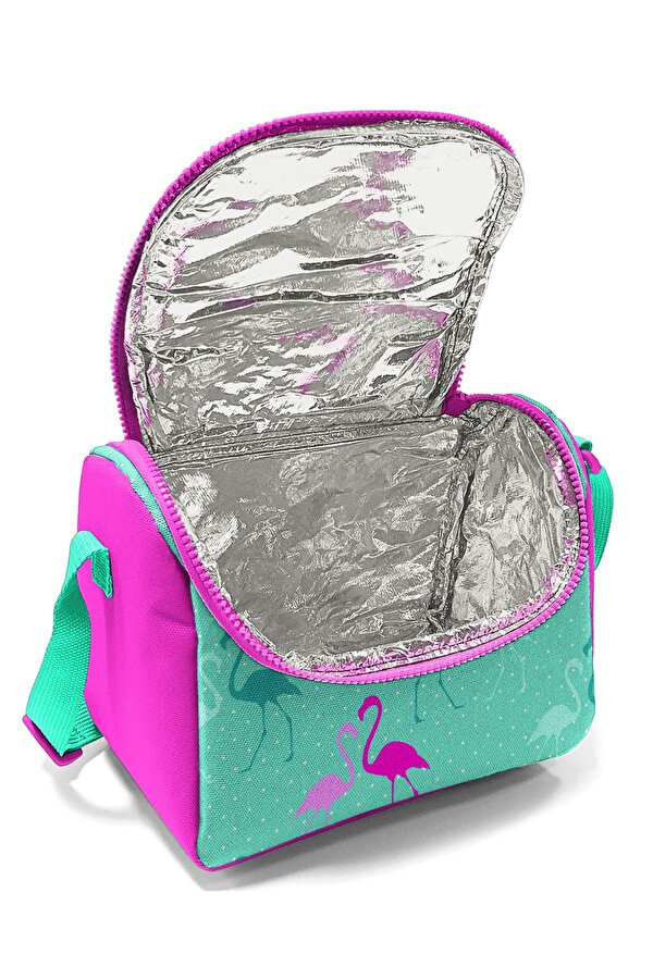 Kids Su Yeşili Flamingo Desenli Çekçekli 3 lü Çanta Seti SET0124022