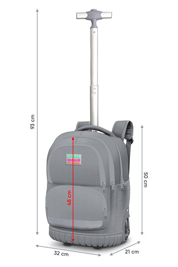 Kids Su Yeşili Flamingo Desenli Çekçekli 3 lü Çanta Seti SET0124022