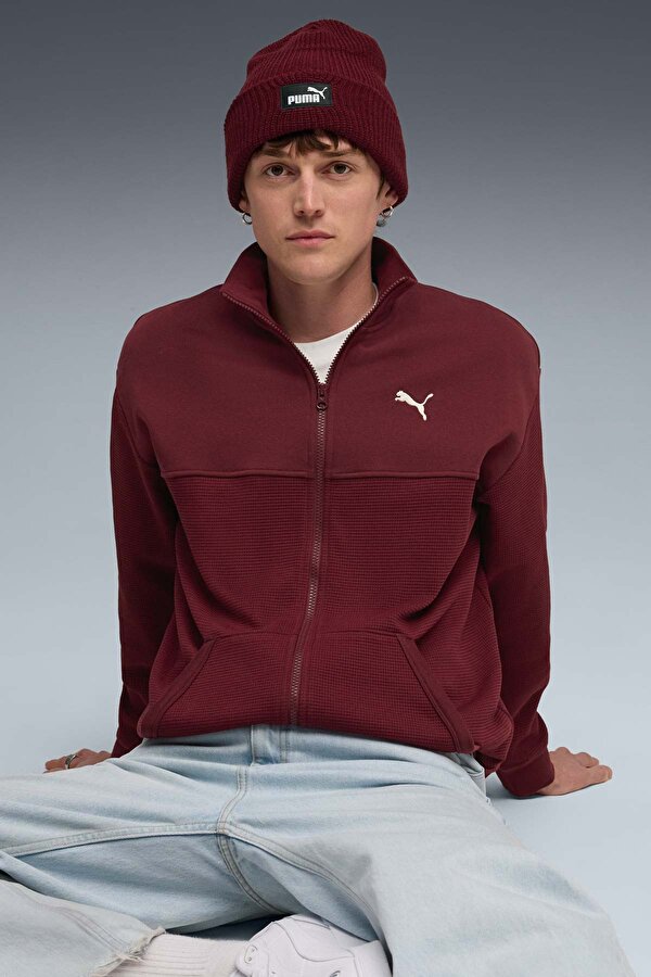 CLASS Pinnacle Track Bordo Erkek Fermuarlı Sweatshirt