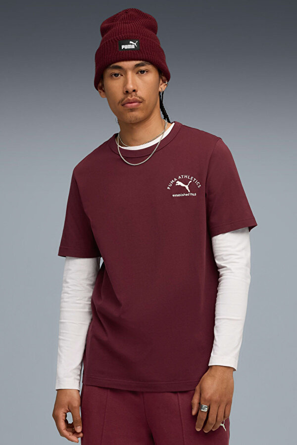 CLASS Graphic Tee Bordo Erkek Kısa Kol T-Shirt