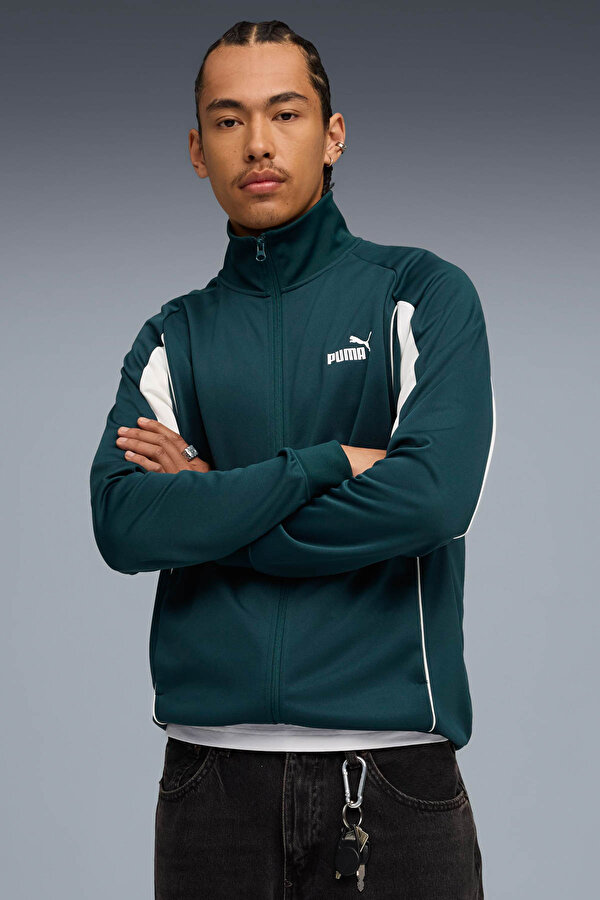 SPORT Poly Track Jac Yeşil Erkek Fermuarlı Sweatshirt