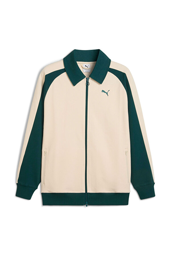 T7 Relaxed Wing Collar Ja Krem Erkek Fermuarlı Sweatshirt