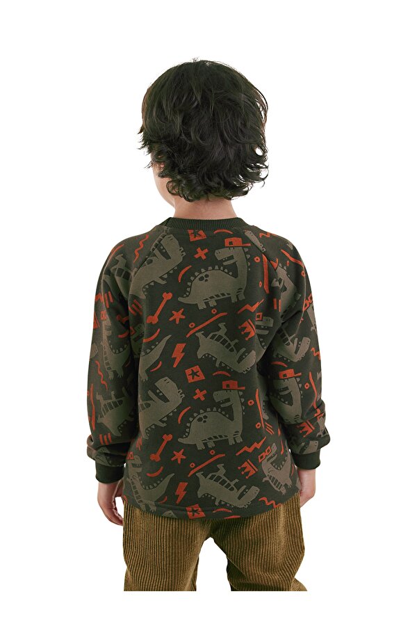 Kaykay Dino Erkek Çocuk Kahverengi Sweatshirt