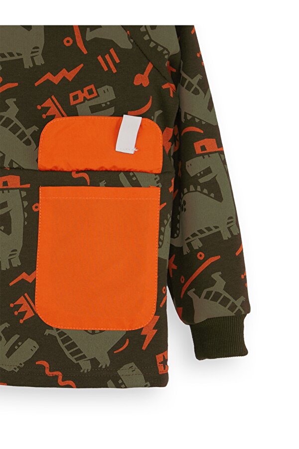 Kaykay Dino Erkek Çocuk Kahverengi Sweatshirt