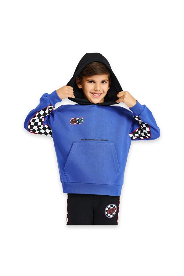 Sk242042 B Lw Fleece Hoodie Mavi Erkek Çocuk Sweatshirt