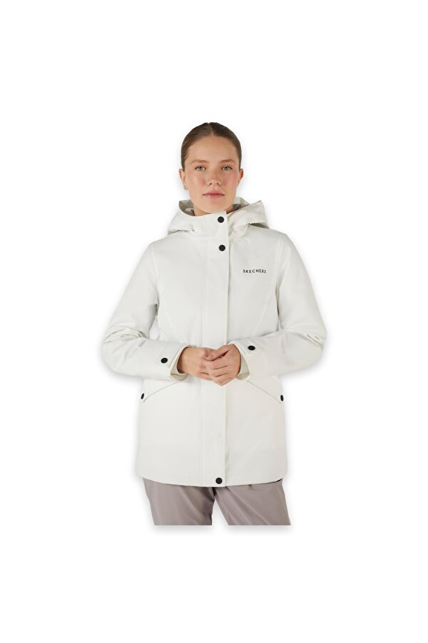 S242041 W Outerwear Padded Jacket Beyaz Kadın Mont