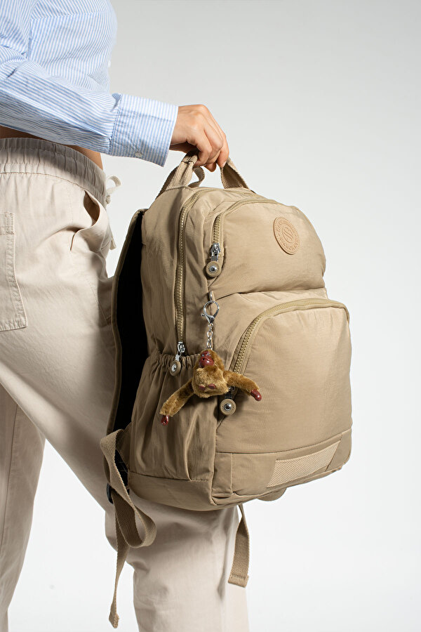 Sn-3005 Krinkıl Unisex Sırt Çantası Okul Çantası laptop bölmeli BEJ