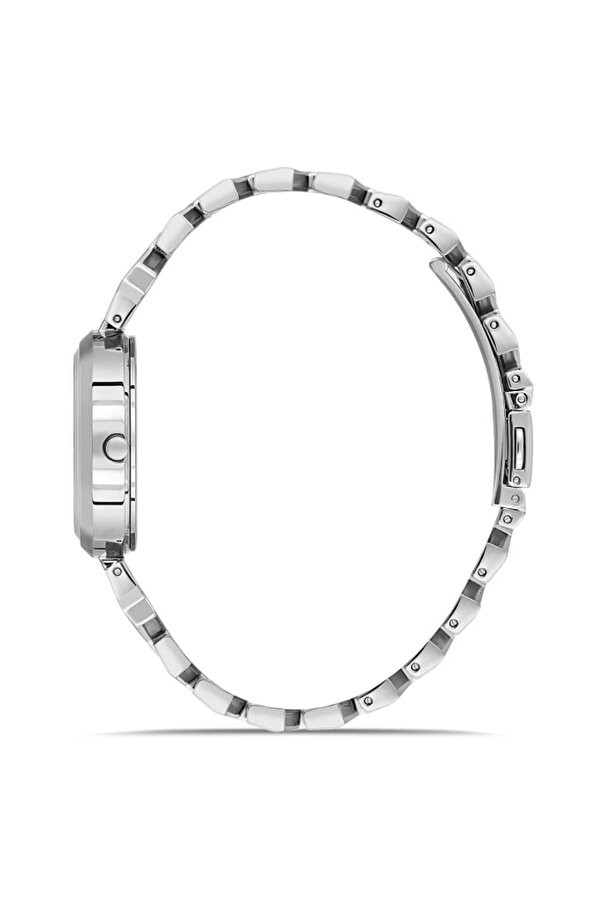 DK.1.AG1404.01 Taşlı Tasarım Çelik Kordon Çelik Kasa 3 ATM Suya Dayanıklı Metal Renk Kadın Kol Saati