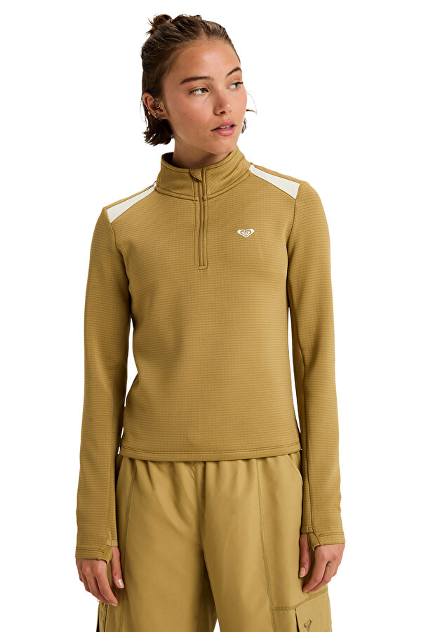 Clothing Roxy Waves Of Warmth Tech Top Бежевый