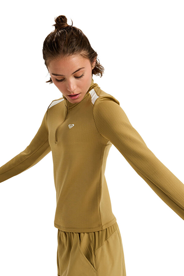 Clothing Roxy Waves Of Warmth Tech Top Бежевый